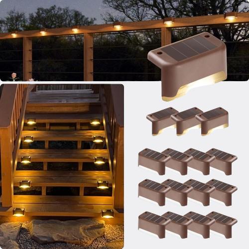 Solar Deck Lights Outdoor (4 Pack) | Sustainable Nighttime Ambiance