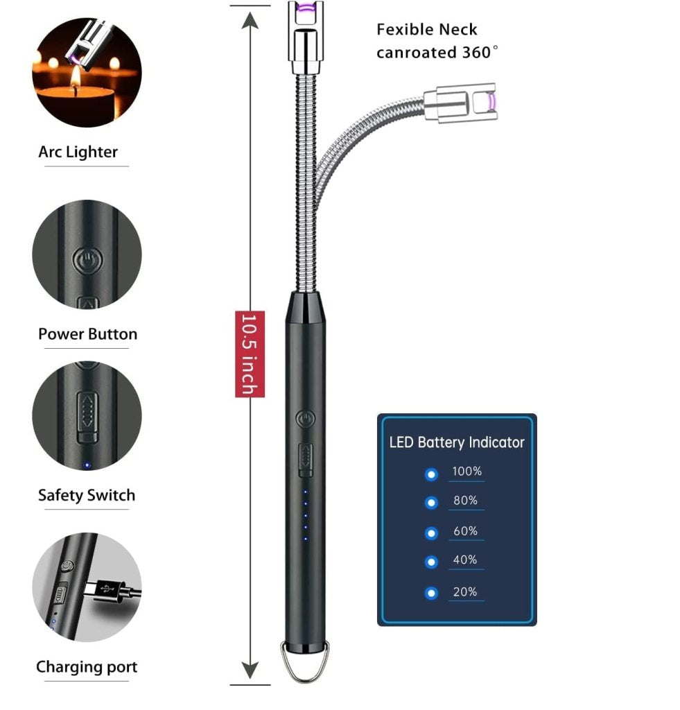 Rechargeable USB Electric Lighter - Flameless, Windproof, Versatile, Safe