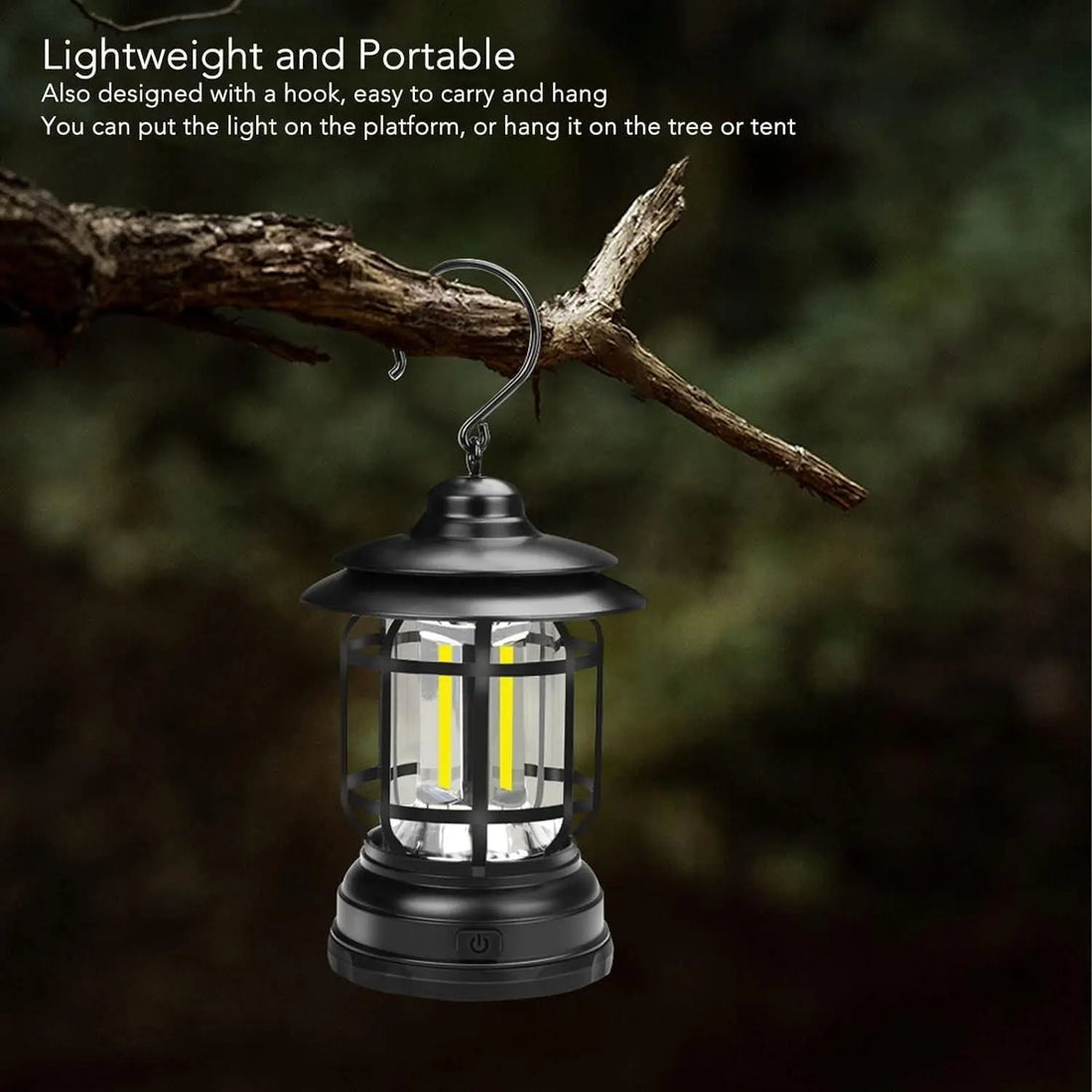 Camping Lantern Light - USB Rechargeable, Retro Style